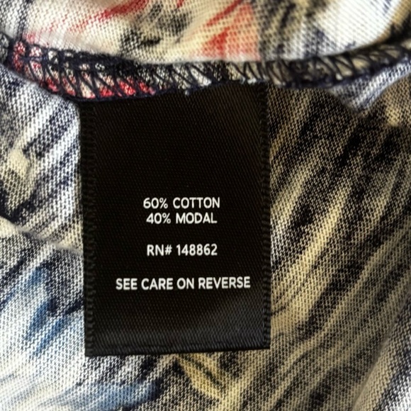 Torrid Floral V-Neck T-Shirt Size 3 – Navy Blue Cotton Modal Short Sleeve Top - Picture 7 of 12